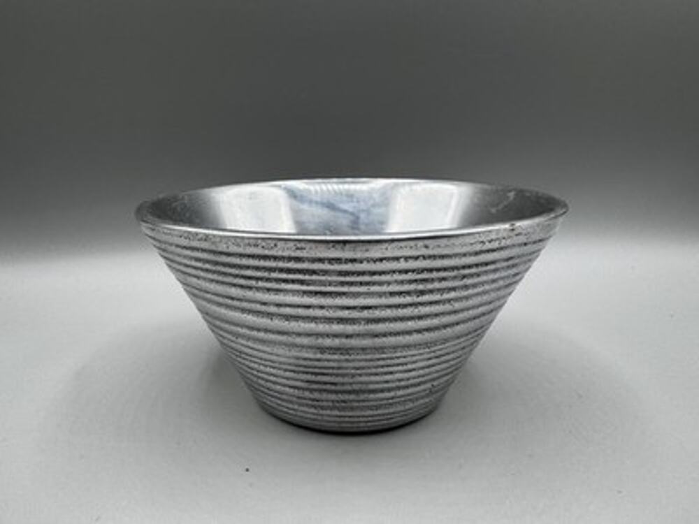 Dansk Ribbed Metal Candy Nut Salad Trinket Bowl Vintage